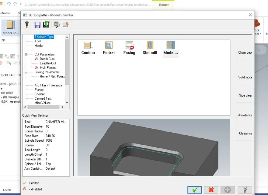 2D Toolpaths-Model Chamfer.webp
