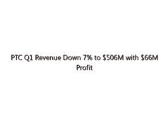 PTC Q1 Revenue Down 7% to $506M with $66M Profit