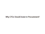 Why CFOs Should Invest in Procurement?